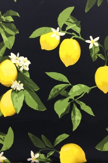 Cotton Spandex Sateen With Lemons Print0