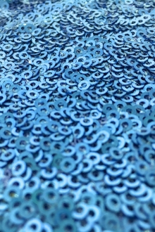 Mini Sequins on Stretch Tulle in Light Blue0