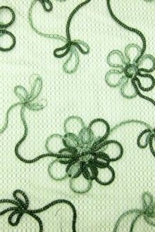 Metallic Ribbon Embroidered Souffle0