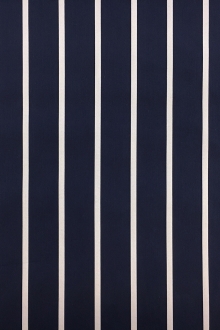 Cotton Blend Stretch Pencil Stripe Shirting in Navy0