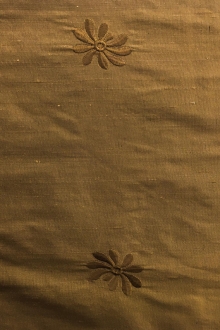 Iridescent Silk Shantung with Embroidered Flowers0