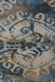 Linen Blend Upholstery Ikat Deco Print 0