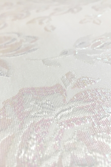 French White Brocade with Opalescent Roses0