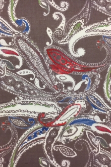 Italian Wool Challis With Over Sized Paisley Print0