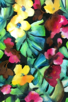 Italian Fil Coupe Voile Floral Print0