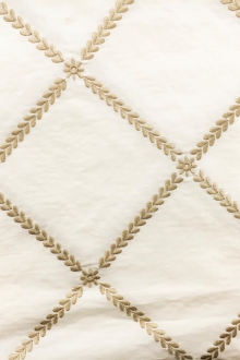 Embroidered Silk Shantung with Diamond Pattern0