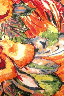 Linen Rayon Blend Upholstery Floral Print0