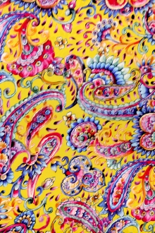 Printed Silk Jacquard with Italian Tile Paisley0