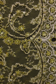 Beaded Metallic Chantilly Lace0