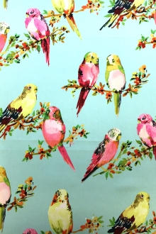 Cotton Twill Parakeets Print0
