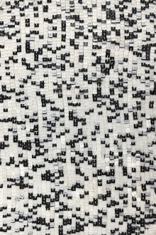 Square Black and White Sequins on Silk Chiffon0