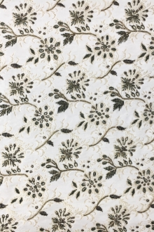 Heavily Beaded and Embroidered Silk Shantung0