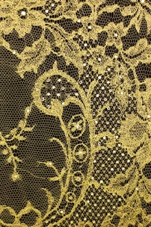 Beaded Metallic Chantilly Lace0