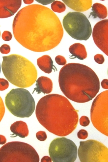 Printed Silk Chiffon with Vibrant Fruits0