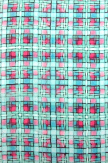 Printed Silk Windowpane Chiffon0