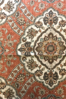 Upholstery Linen Viscose Print With Large Paisley Motif0