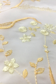 Silk Satin Organza with Degradé Embroidery0