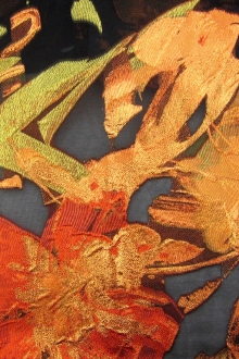 Silk Blend Organza Metallic Fil Coupe0