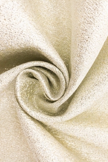 Polyester and Cotton Blend Lamé in White Gold0
