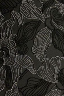 Wool and Polyester Blend Organza Cloqué0