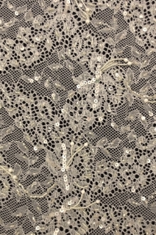 Beaded Metallic Chantilly Lace0