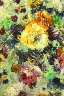 Metallic Silk Blend Cloqué0