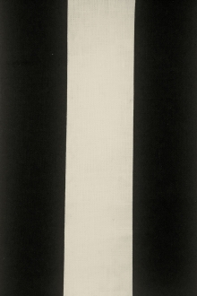 Linen Upholstery Printed Stripe in Black and Ivory0