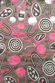 Australian Cotton Print With Aboriginal Motif0