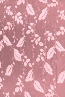 Burnout Velvet With Leaves Motif in Rose0