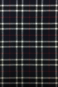 Italian Virgin Wool Tartan Plaid Suiting in Navy0