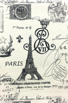 Cotton Canvas Parisian Print0