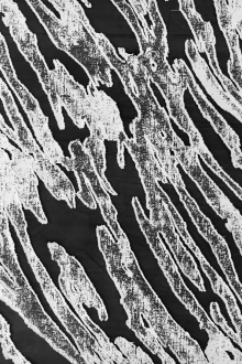 Silk and Viscose Blend Fil Coupé Organza with Large Diagonal Stripes0