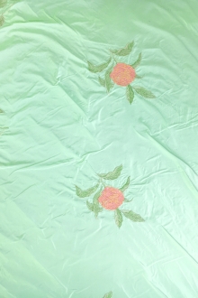 Metallic Embroidered Silk Shantung with Large Florals0