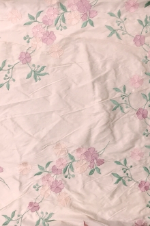 Silk Shantung with Embroidered Floral Degradé0