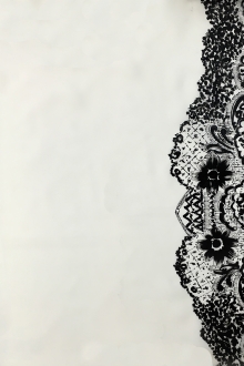 Hand Painted Lacquer Border Silk Gazar Panel0