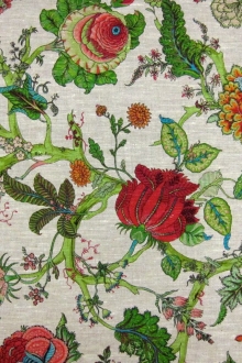 Linen Upholstery Floral Print0