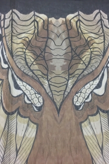 Italian Silk Chiffon Panel With Abstract Large Scale Print0