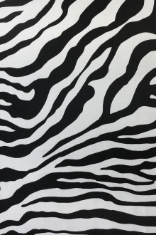 Lightweight Linen Zebra Print in Black0