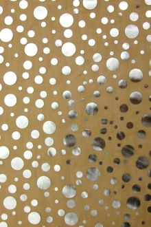 Metallic Dotted Silk Chiffon in Nude0
