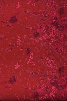 Polyester Twill with Metallic Abstract Floral Border0