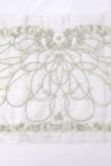 Pearl Embroidered Organza Bodice with Floral Appliqué0