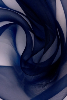 Japanese Polyester Extra Fine Organza in Dark Navy0