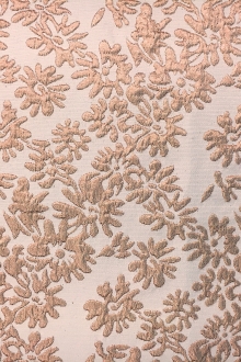 Metallic Floral Brocade in Light Copper0