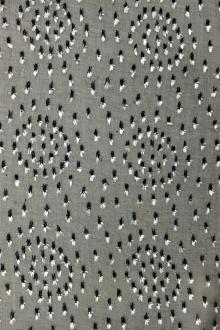 Black Silk and Lurex Burnout Velvet with Dots 0