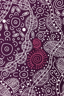 Australian Cotton Print With Aboriginal Motif0