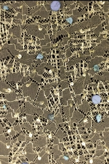 Beaded Metallic Chantilly Lace0