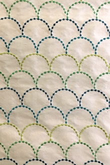 Silk Shantung with and Embroidered Scale Pattern0