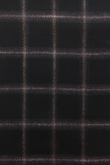 Italian Wool Bamboo Blend Windowpane Suiting in Navy0
