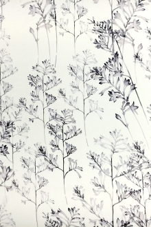 Printed 6Ply Silk Crepe with Delicate Watercolor Florals0