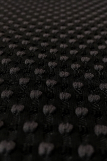 Polyester Swiss Dot Brocade with Grey Dots0